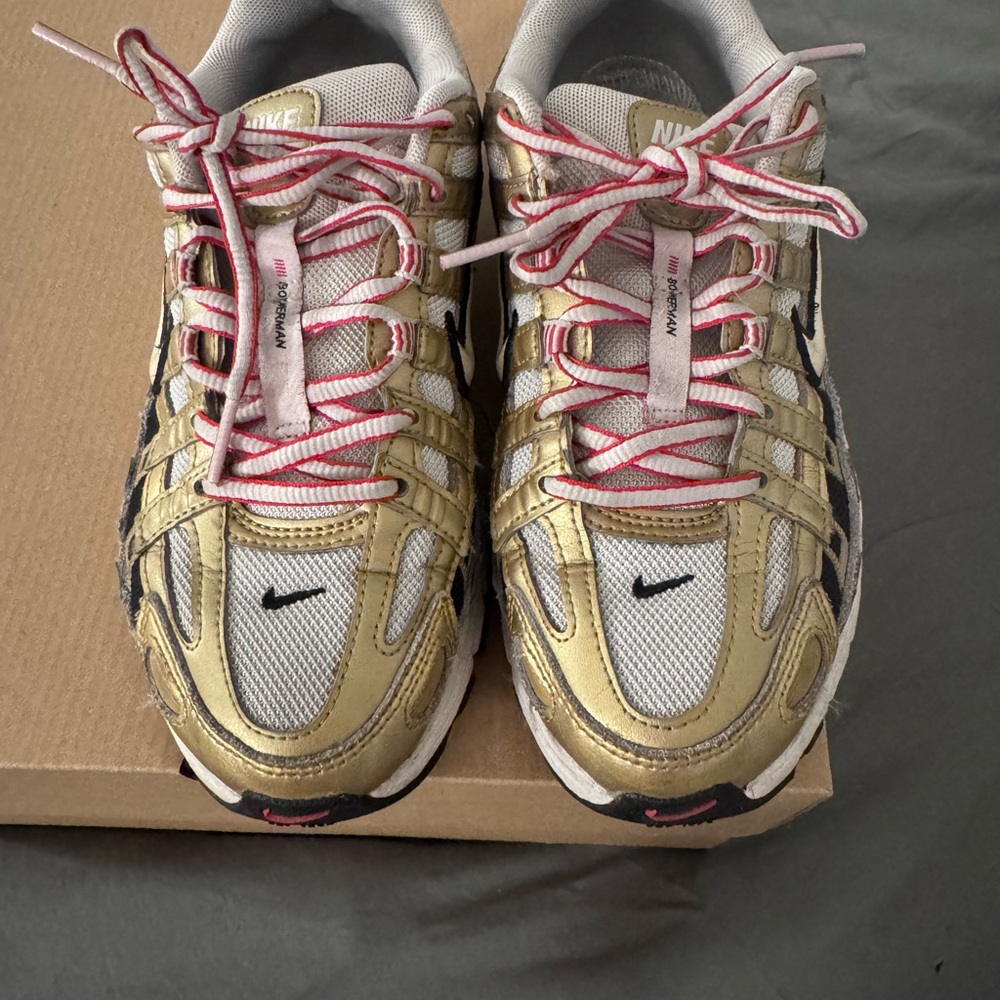 Nike Metallic Gold and White Sneakers P6000